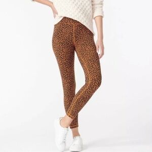 J Crew 7/8 High Rise Leggings Leopard Animal Print Large